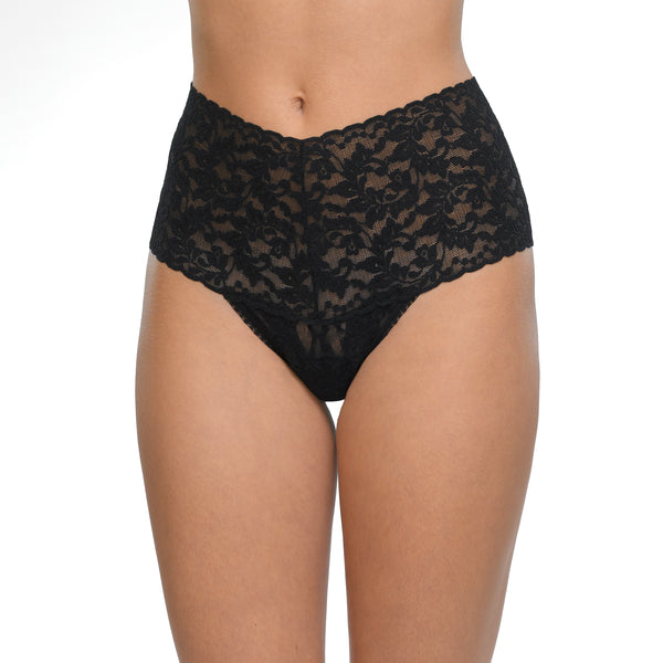 Hanky Panky Signature Lace Retro Thong - Black