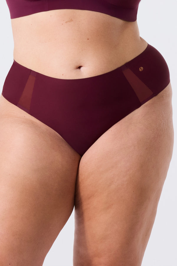 Evelyn & Bobbie Hi-Waist Thong Mesh - Berry (Limited Edition)